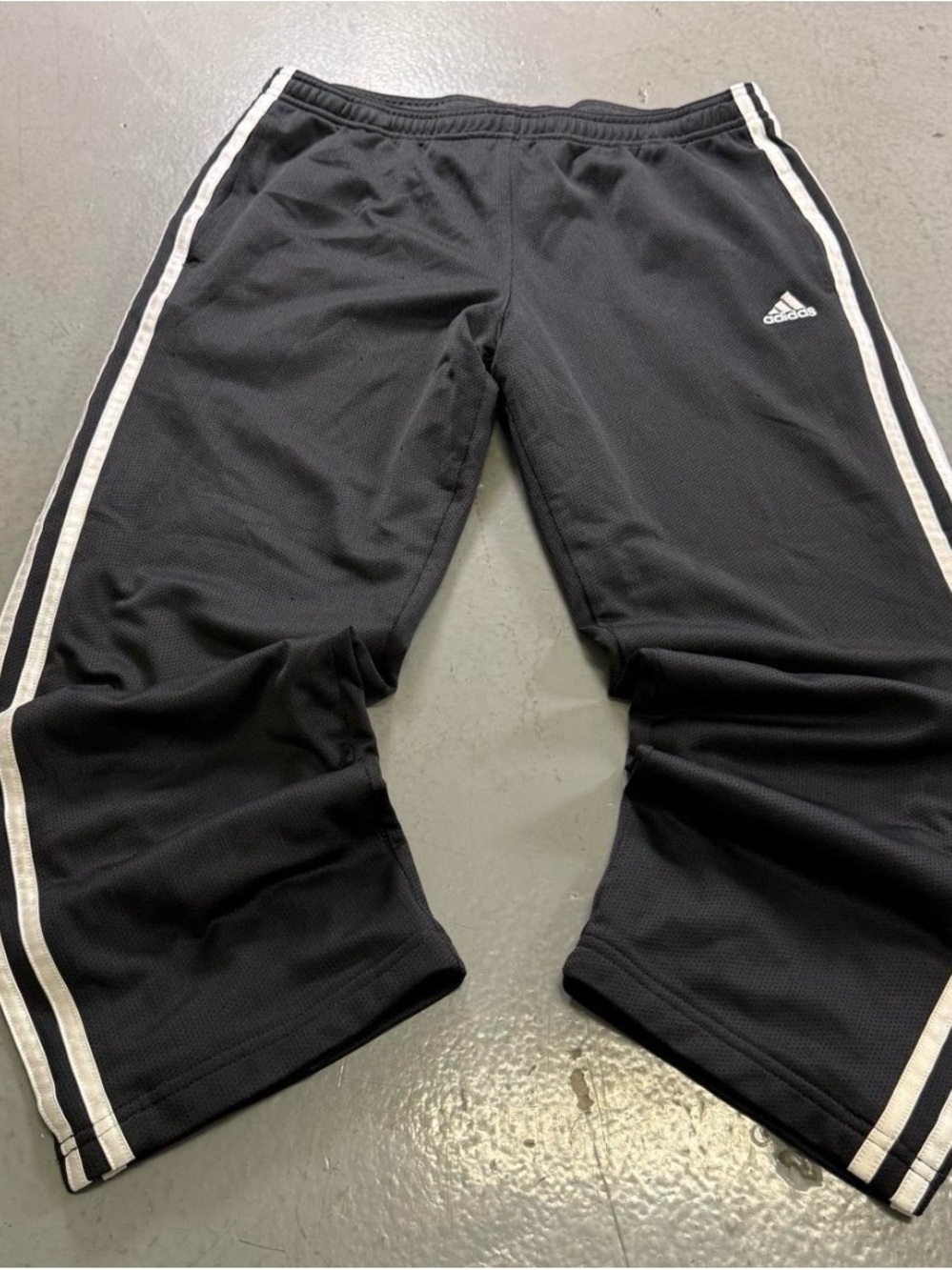 adidas Black Track Pants with White Side Stripes
